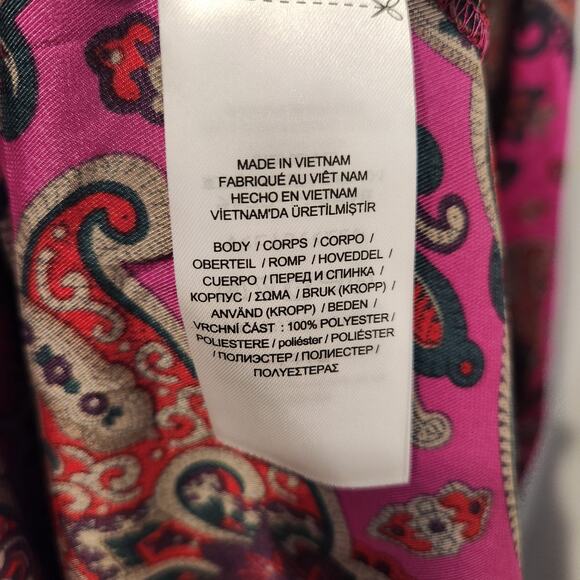 Ralph Lauren pink paisley print satin midi dress size 16 - Picture 9 of 9